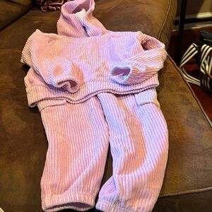 Pink Hooded juicy girls Outfit pink with sparkle hooded top elastic pant bottom